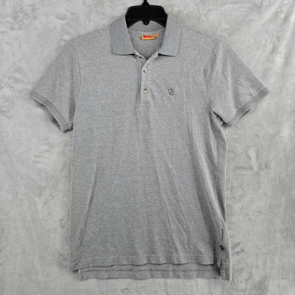 Fjallraven Nils Pique Polo Shirt Mens Size Small Gray Short Sleeve